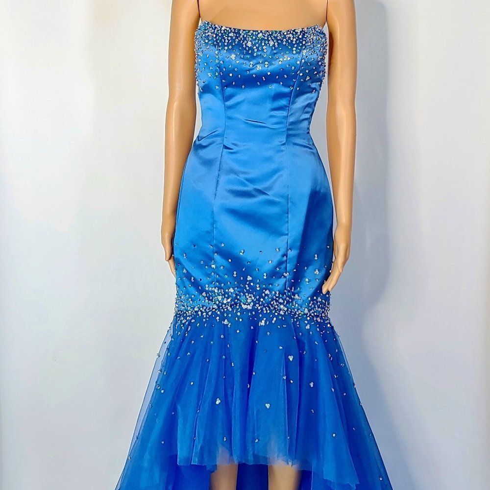 NWT Fire -Ice Mermaid Hi-Low Prom Dress in Royal